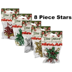 Christmas Tree Décor - Star Set, 8 Piece, 5cm                